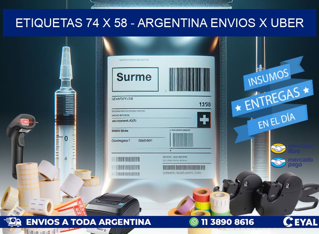 ETIQUETAS 74 x 58 - ARGENTINA ENVIOS X UBER