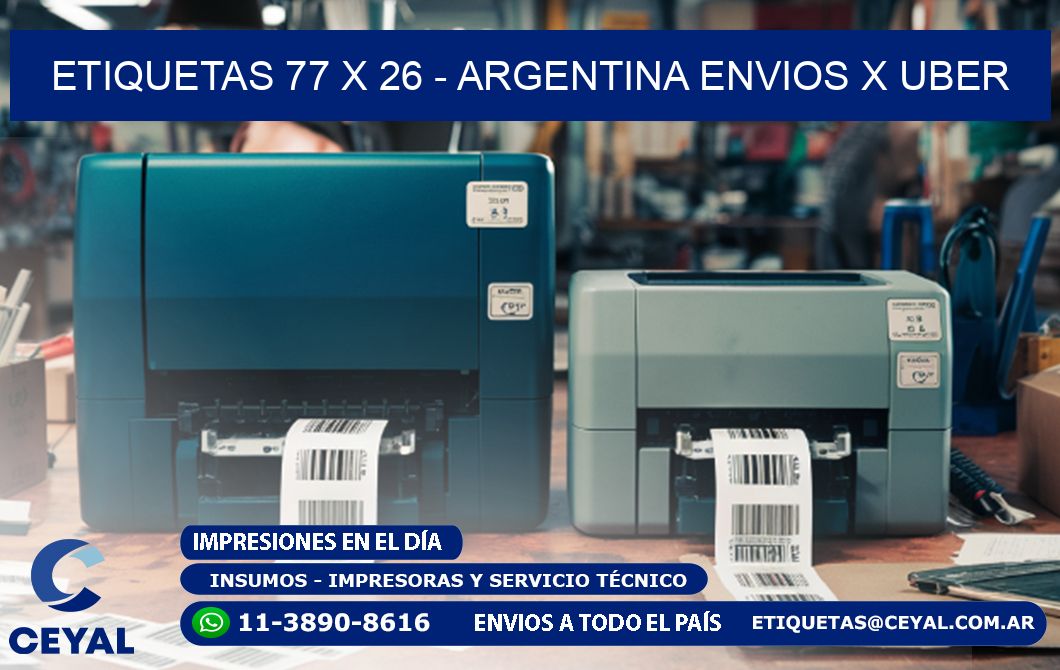 ETIQUETAS 77 x 26 - ARGENTINA ENVIOS X UBER