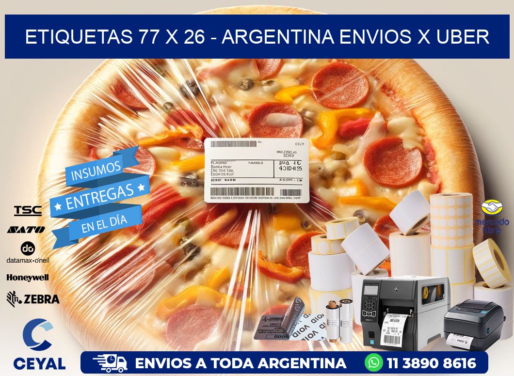 ETIQUETAS 77 x 26 - ARGENTINA ENVIOS X UBER