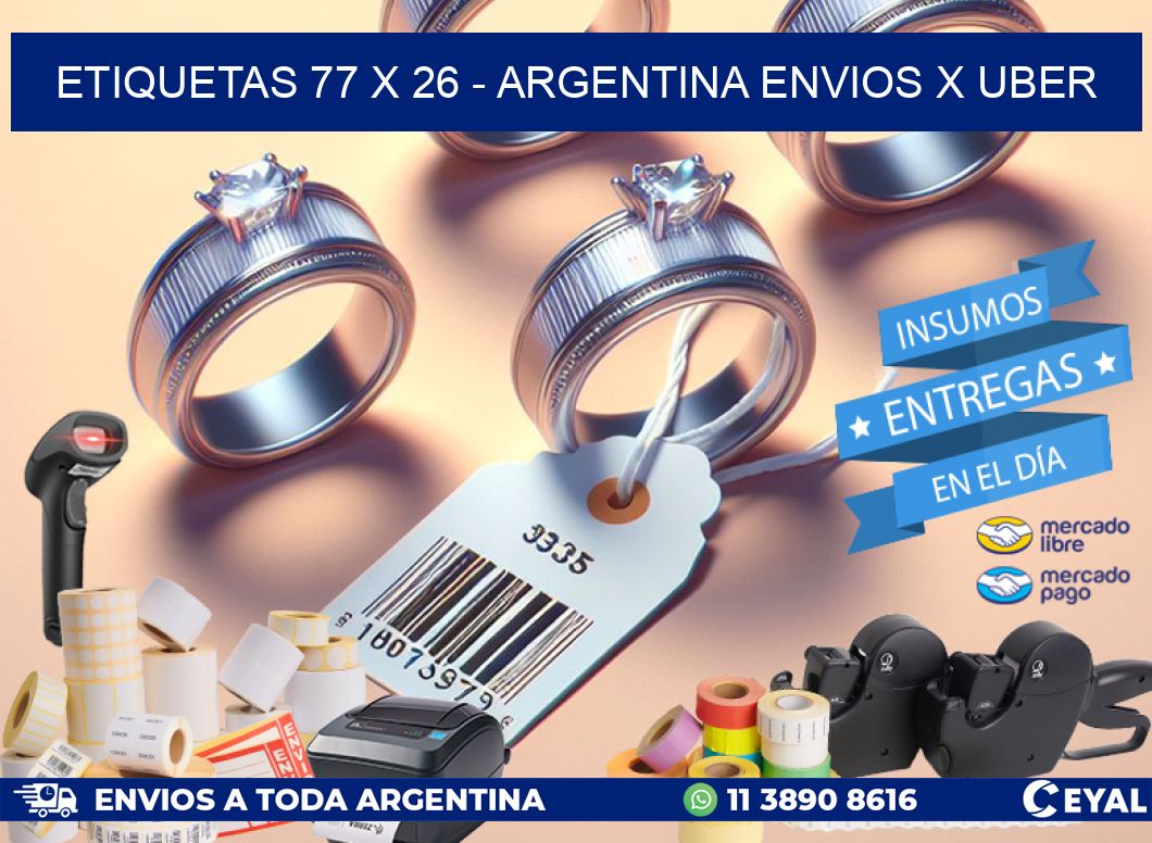 ETIQUETAS 77 x 26 - ARGENTINA ENVIOS X UBER