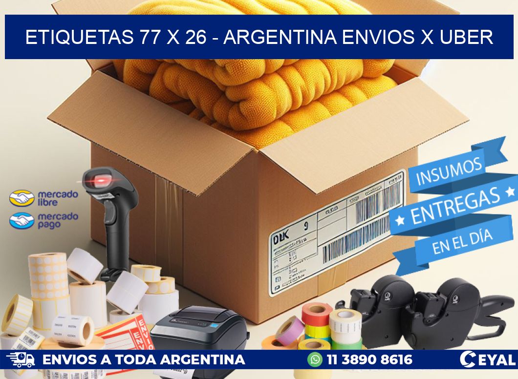 ETIQUETAS 77 x 26 - ARGENTINA ENVIOS X UBER