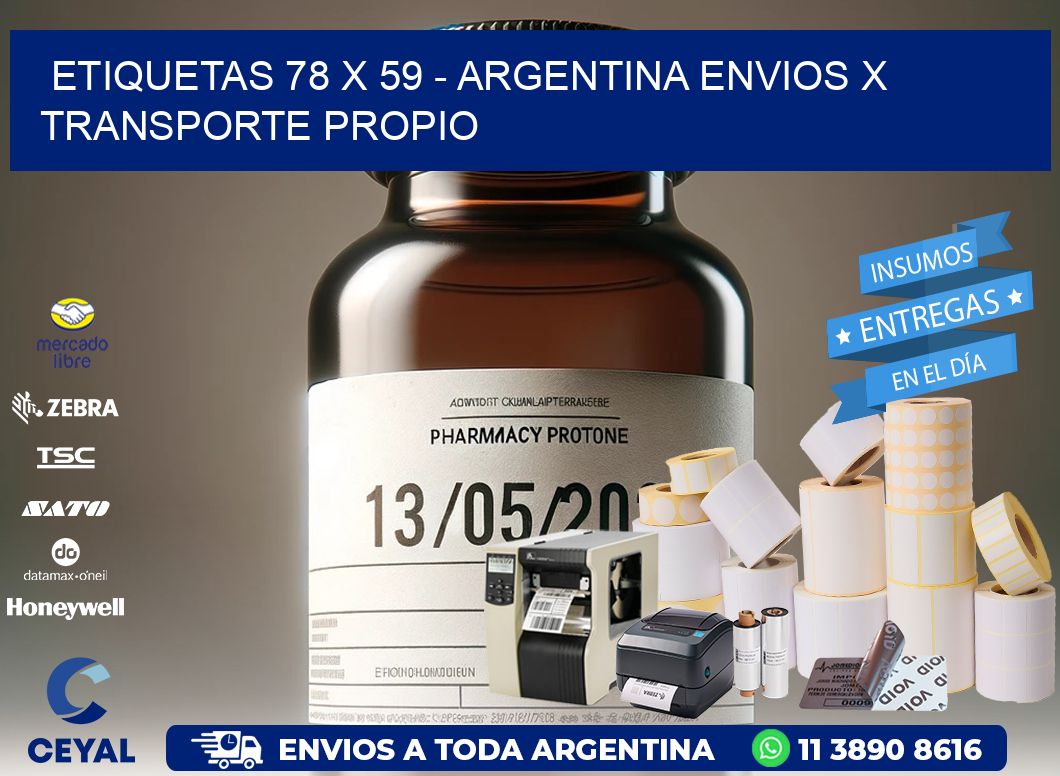 ETIQUETAS 78 x 59 – ARGENTINA ENVIOS X TRANSPORTE PROPIO