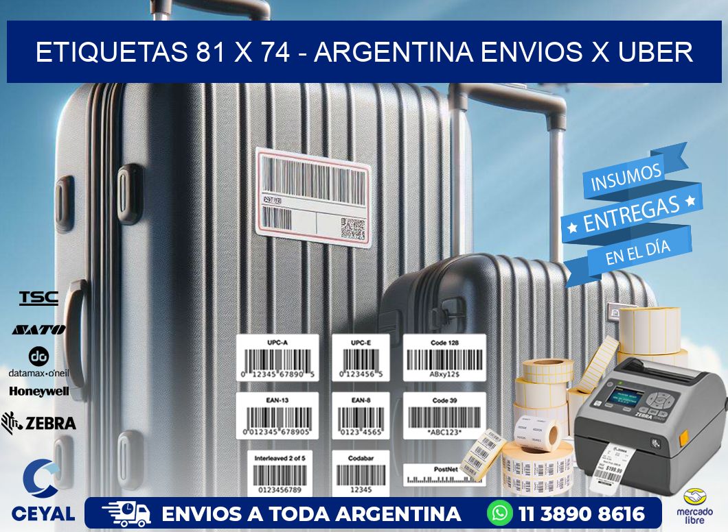 ETIQUETAS 81 x 74 - ARGENTINA ENVIOS X UBER