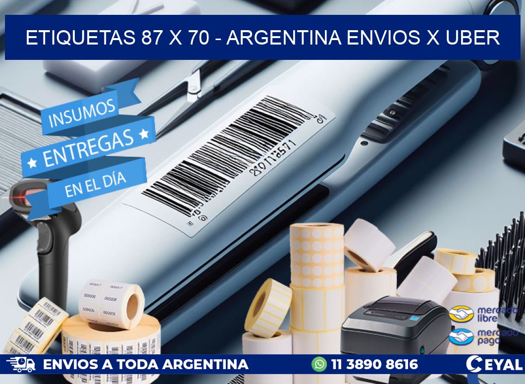 ETIQUETAS 87 x 70 - ARGENTINA ENVIOS X UBER