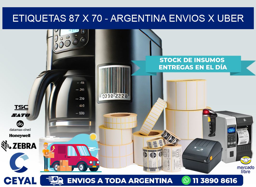 ETIQUETAS 87 x 70 – ARGENTINA ENVIOS X UBER