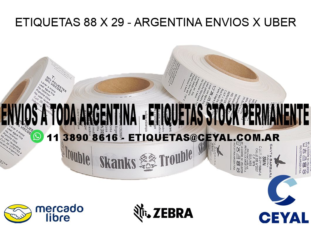 ETIQUETAS 88 x 29 - ARGENTINA ENVIOS X UBER