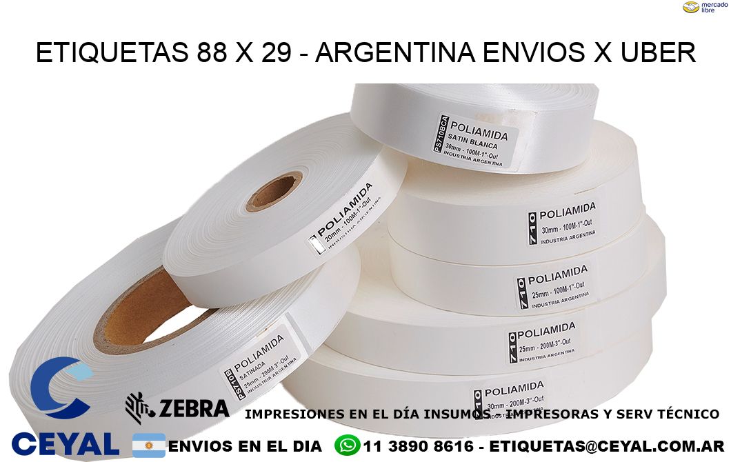 ETIQUETAS 88 x 29 - ARGENTINA ENVIOS X UBER