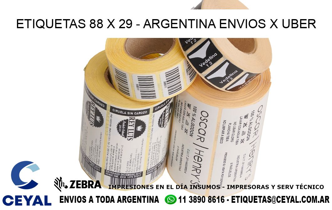 ETIQUETAS 88 x 29 - ARGENTINA ENVIOS X UBER