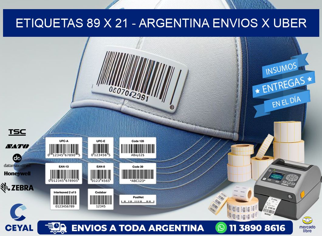 ETIQUETAS 89 x 21 - ARGENTINA ENVIOS X UBER