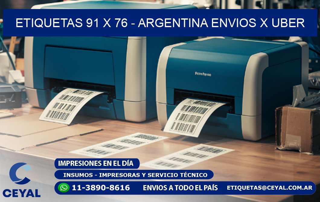 ETIQUETAS 91 x 76 - ARGENTINA ENVIOS X UBER