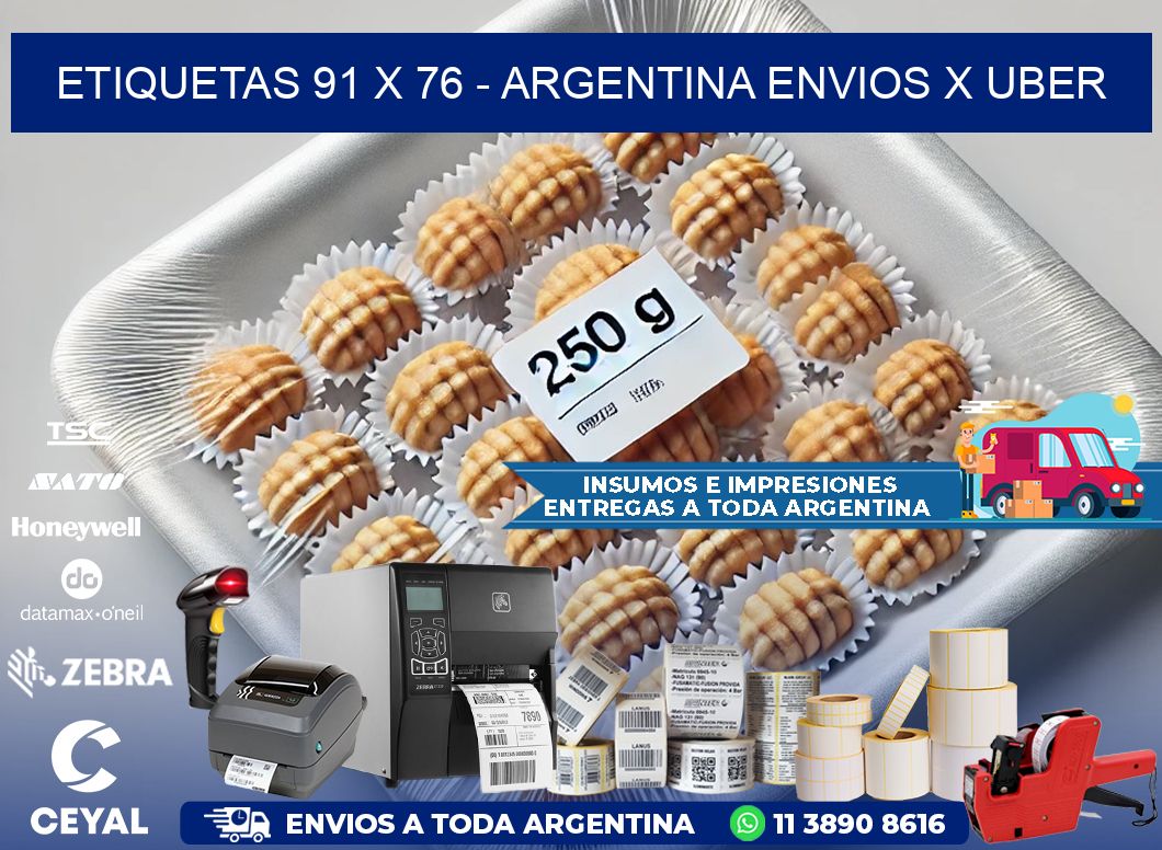 ETIQUETAS 91 x 76 - ARGENTINA ENVIOS X UBER