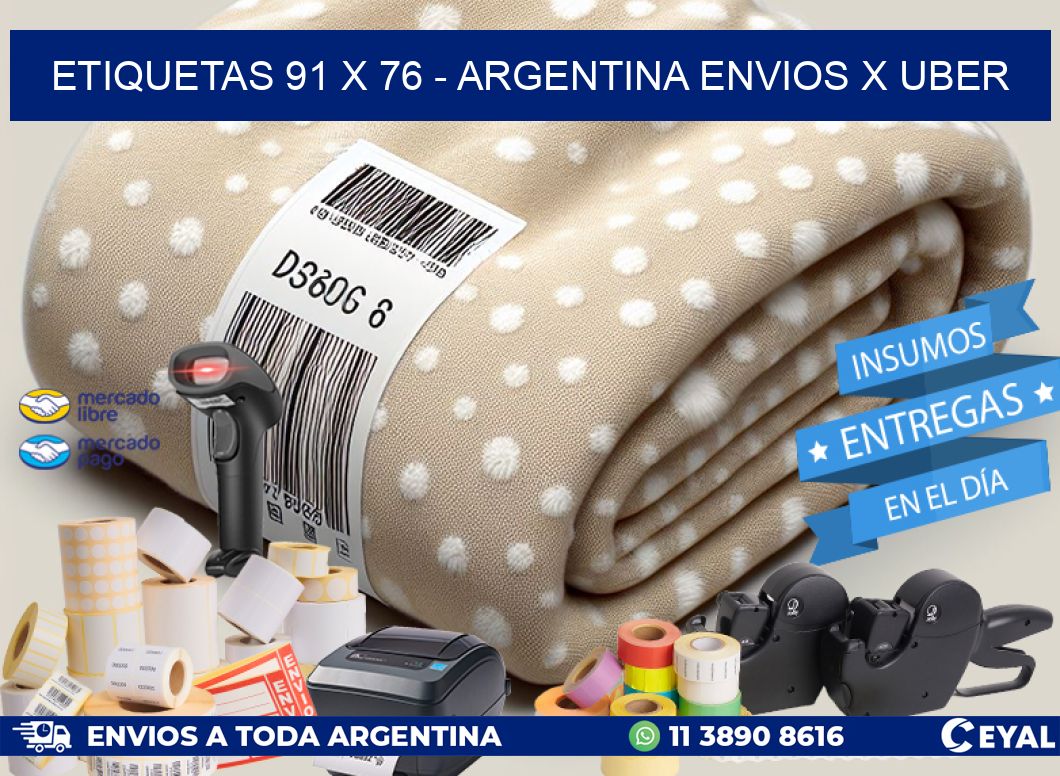 ETIQUETAS 91 x 76 - ARGENTINA ENVIOS X UBER