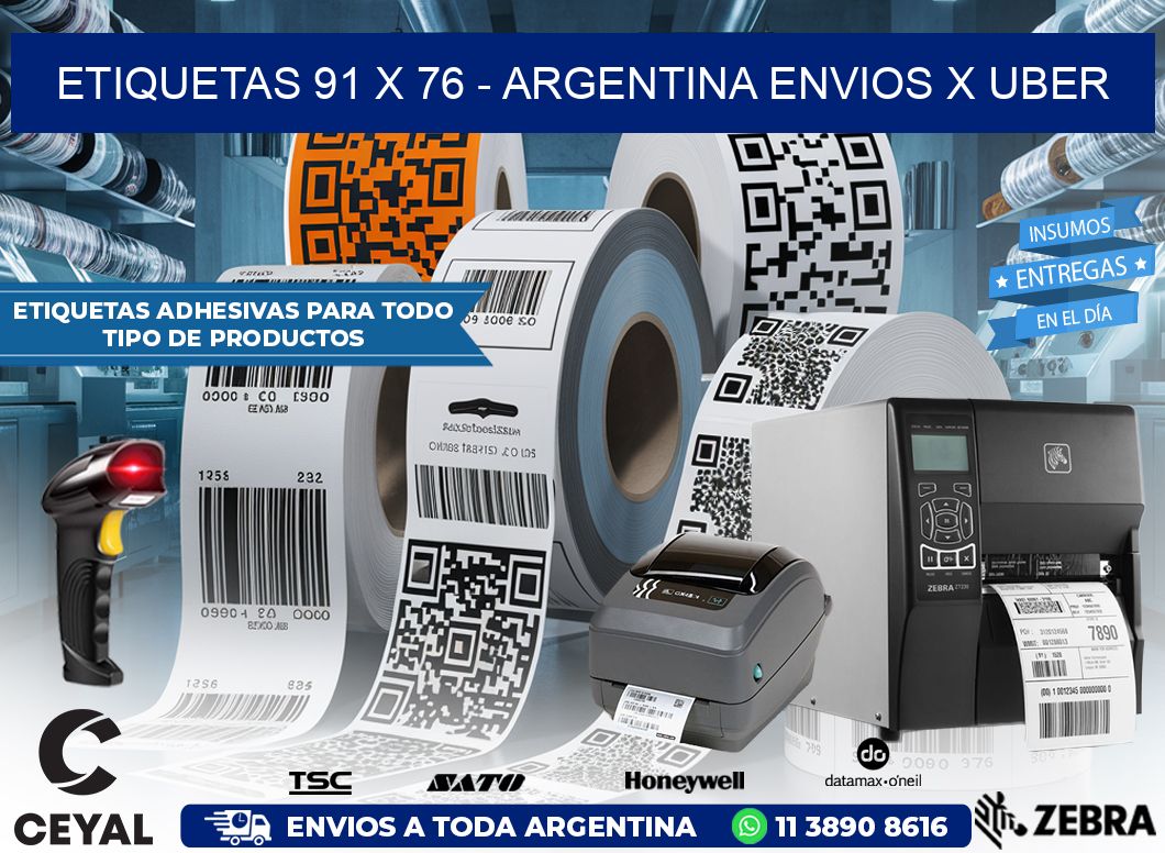 ETIQUETAS 91 x 76 – ARGENTINA ENVIOS X UBER