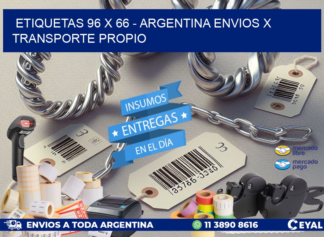 ETIQUETAS 96 x 66 - ARGENTINA ENVIOS X TRANSPORTE PROPIO