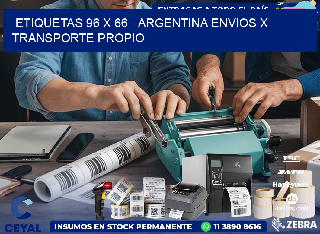 ETIQUETAS 96 x 66 - ARGENTINA ENVIOS X TRANSPORTE PROPIO