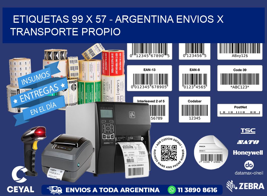 ETIQUETAS 99 x 57 - ARGENTINA ENVIOS X TRANSPORTE PROPIO