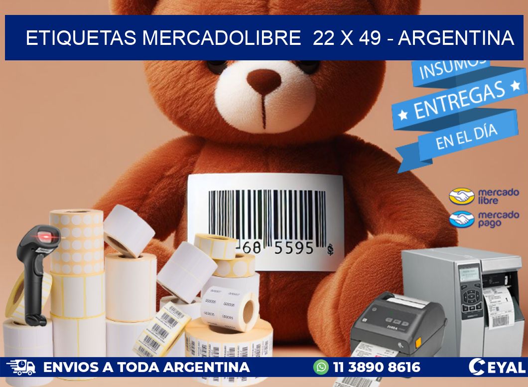 ETIQUETAS MERCADOLIBRE  22 x 49 - ARGENTINA