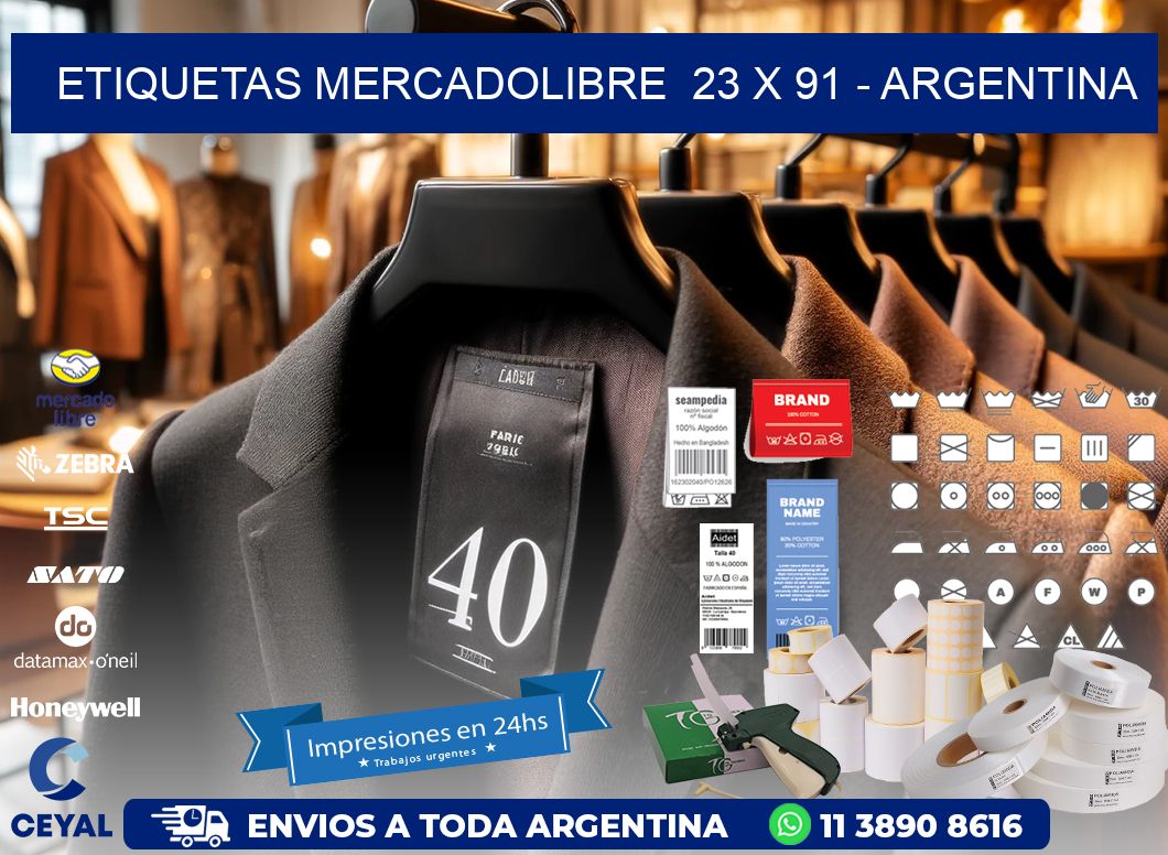 ETIQUETAS MERCADOLIBRE  23 x 91 - ARGENTINA