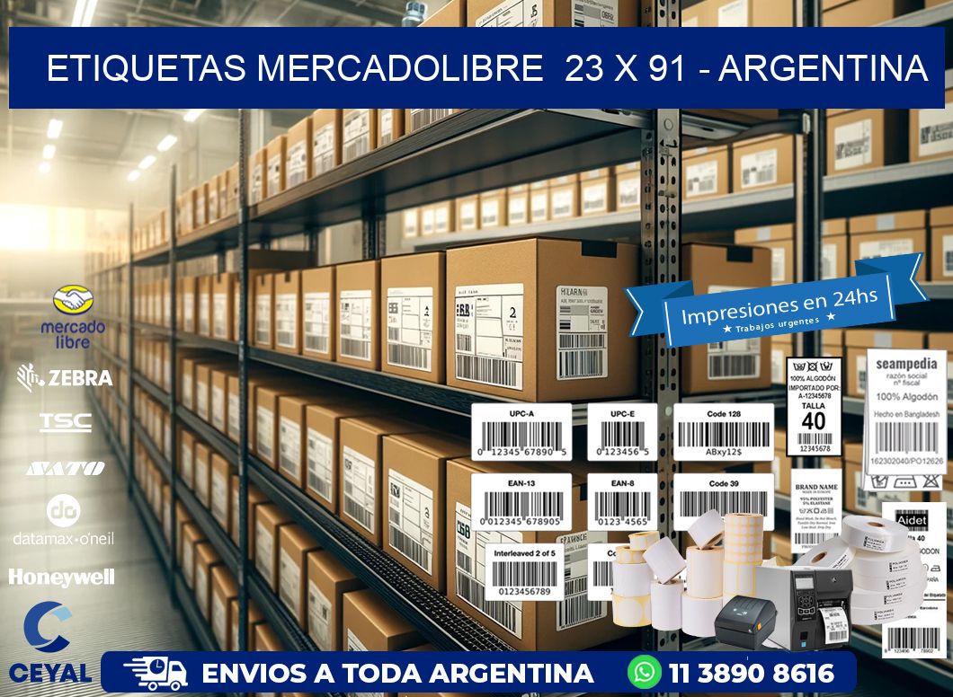 ETIQUETAS MERCADOLIBRE  23 x 91 – ARGENTINA