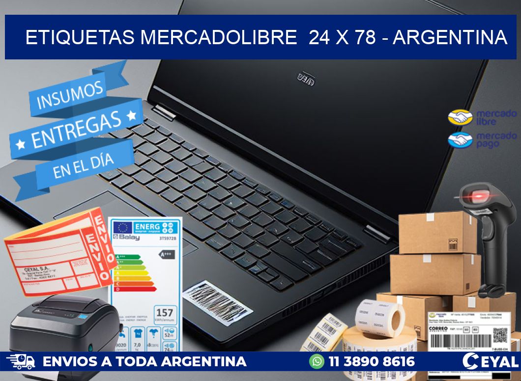 ETIQUETAS MERCADOLIBRE  24 x 78 - ARGENTINA