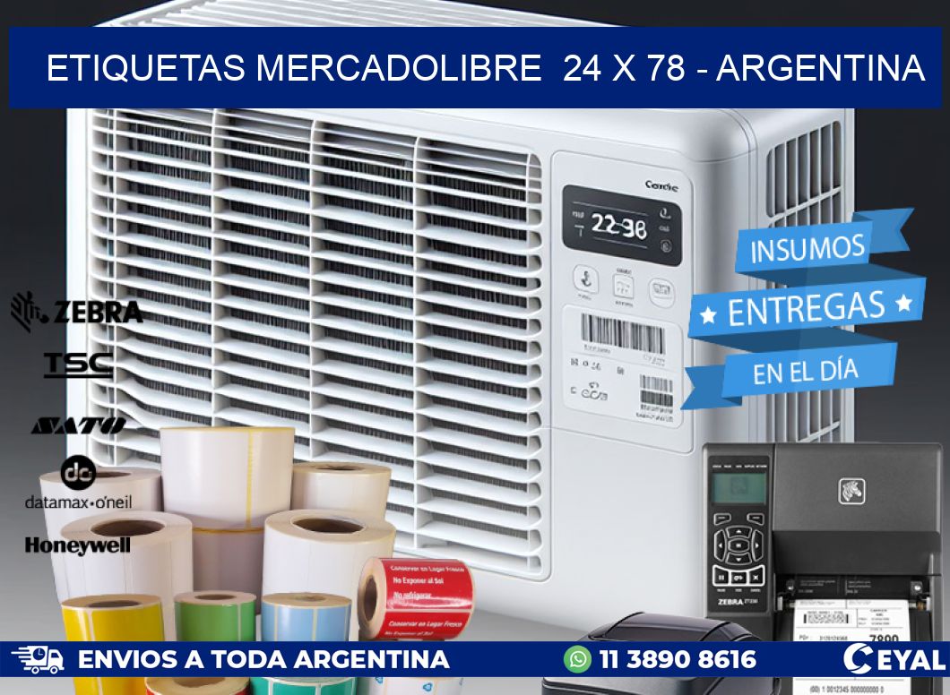 ETIQUETAS MERCADOLIBRE  24 x 78 - ARGENTINA