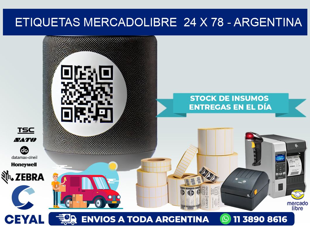 ETIQUETAS MERCADOLIBRE  24 x 78 – ARGENTINA