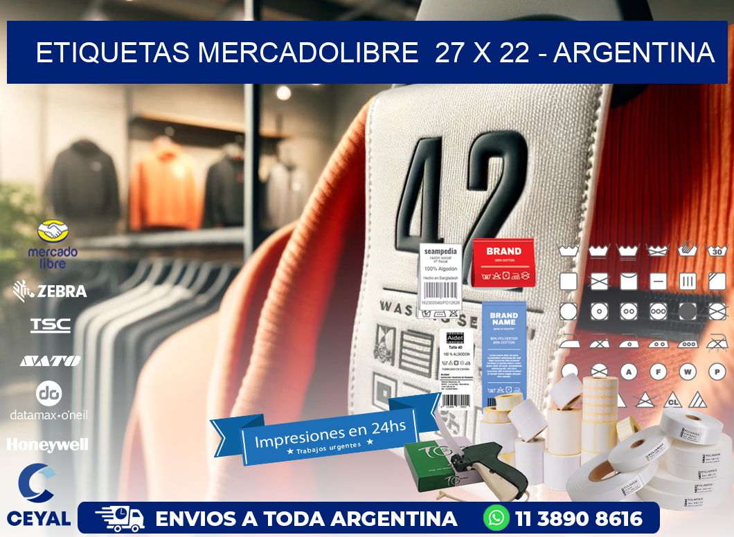 ETIQUETAS MERCADOLIBRE  27 x 22 - ARGENTINA