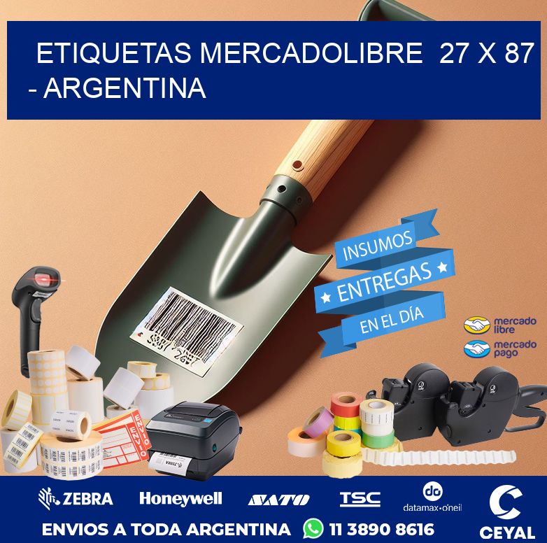 ETIQUETAS MERCADOLIBRE  27 x 87 - ARGENTINA