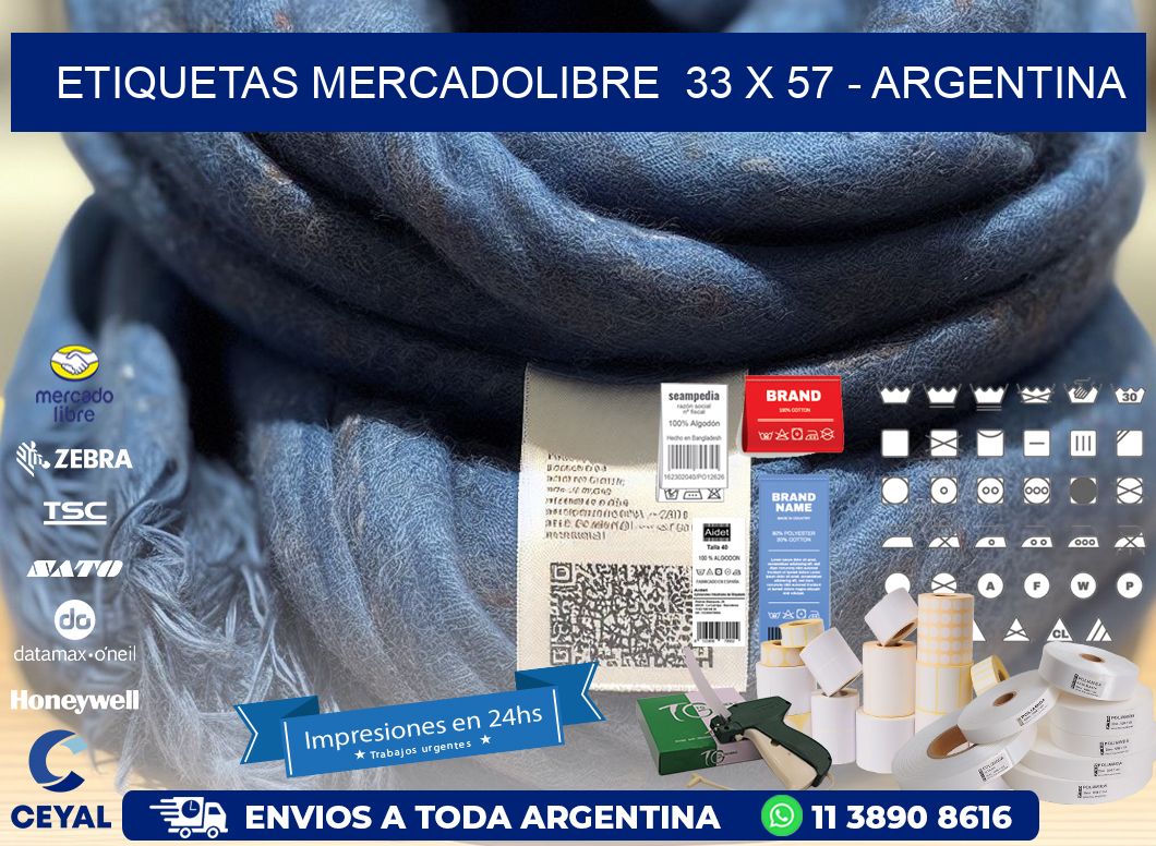 ETIQUETAS MERCADOLIBRE  33 x 57 - ARGENTINA