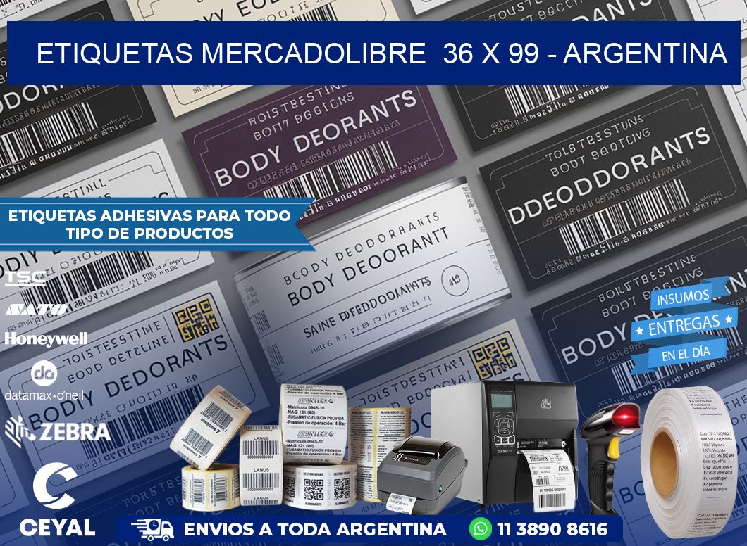 ETIQUETAS MERCADOLIBRE  36 x 99 – ARGENTINA