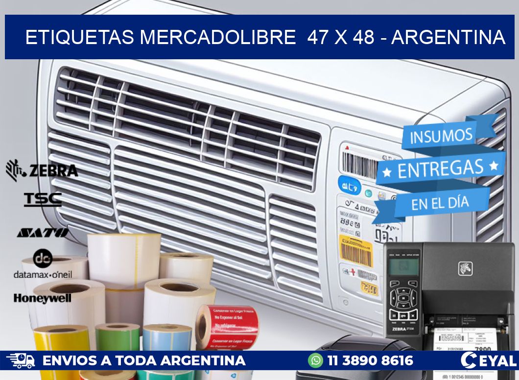 ETIQUETAS MERCADOLIBRE  47 x 48 - ARGENTINA