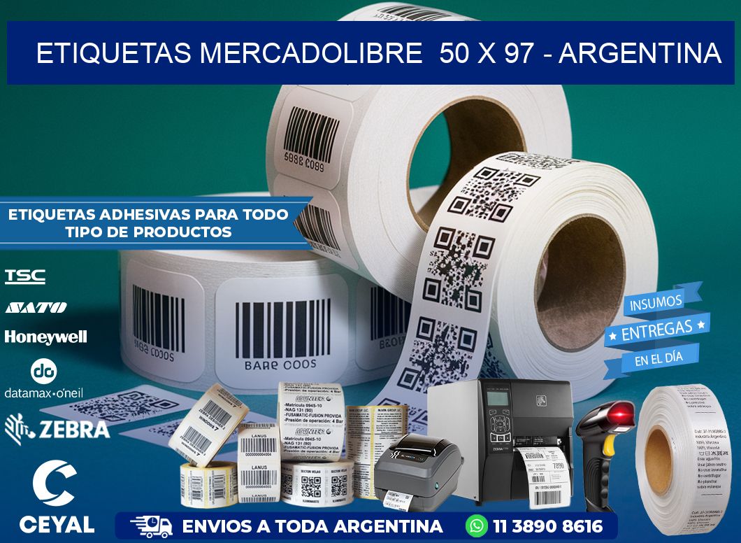 ETIQUETAS MERCADOLIBRE  50 x 97 – ARGENTINA