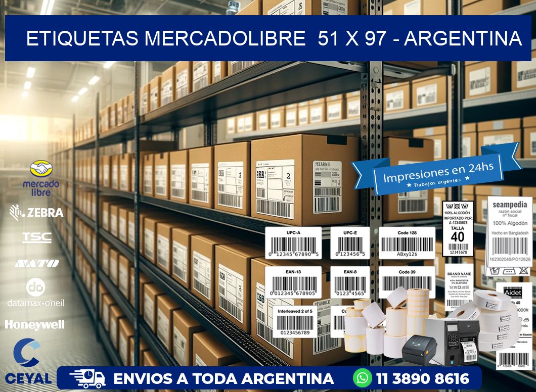 ETIQUETAS MERCADOLIBRE  51 x 97 – ARGENTINA