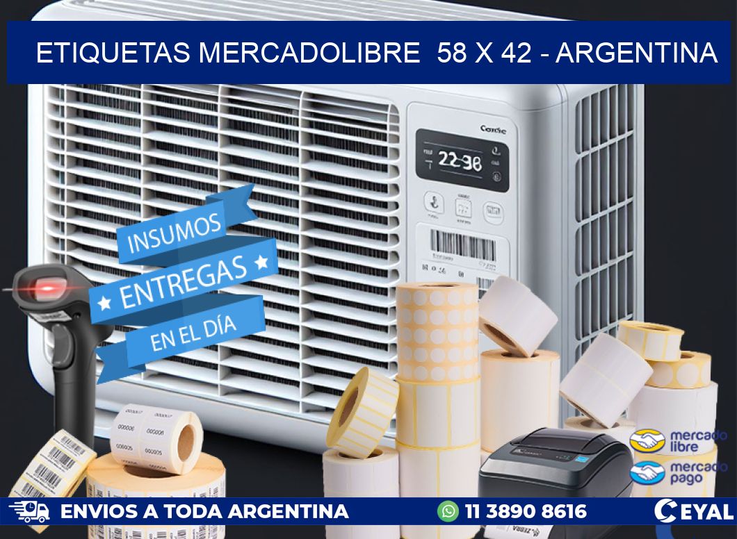 ETIQUETAS MERCADOLIBRE  58 x 42 - ARGENTINA