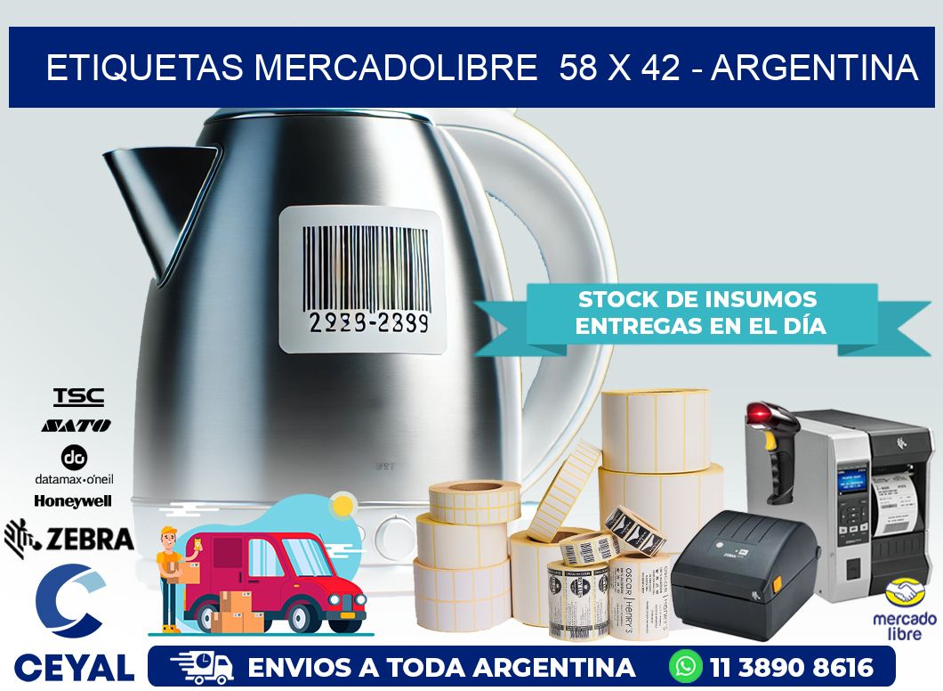 ETIQUETAS MERCADOLIBRE  58 x 42 – ARGENTINA