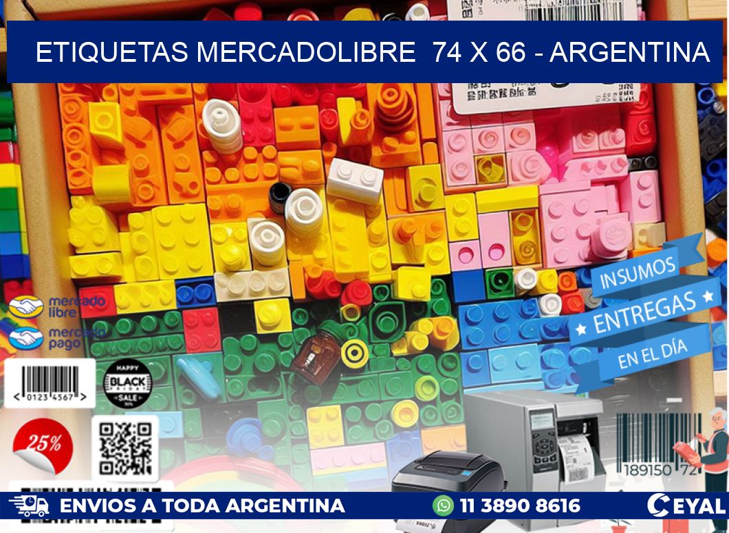 ETIQUETAS MERCADOLIBRE  74 x 66 - ARGENTINA