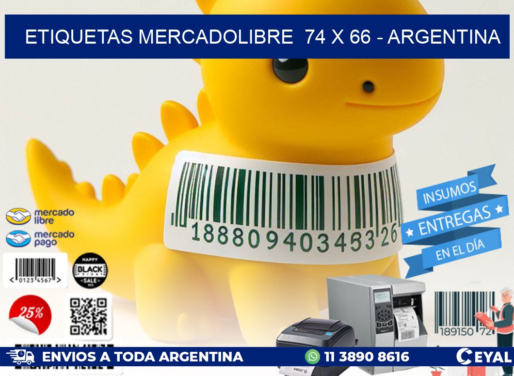 ETIQUETAS MERCADOLIBRE  74 x 66 - ARGENTINA