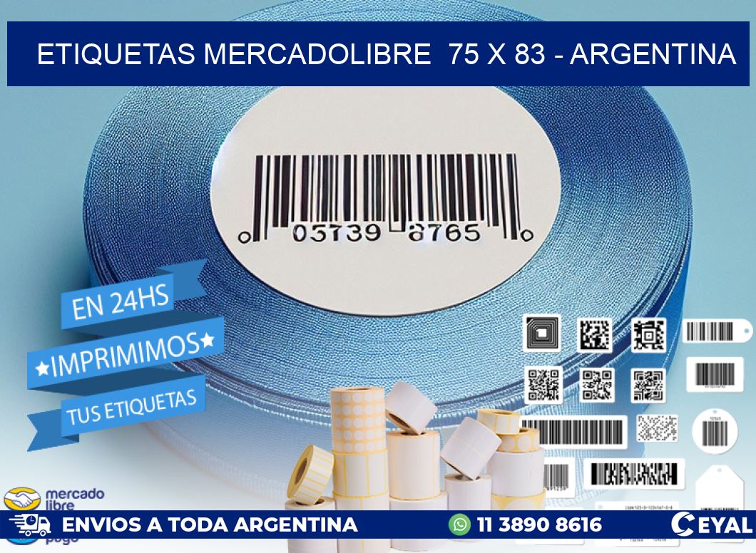 ETIQUETAS MERCADOLIBRE  75 x 83 - ARGENTINA