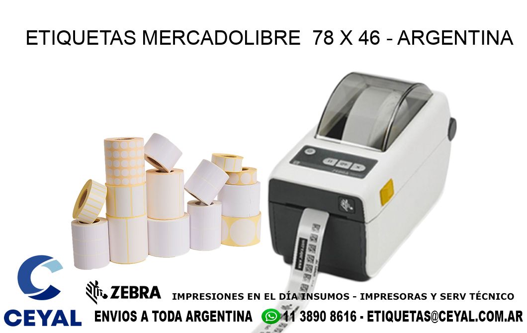 ETIQUETAS MERCADOLIBRE  78 x 46 - ARGENTINA