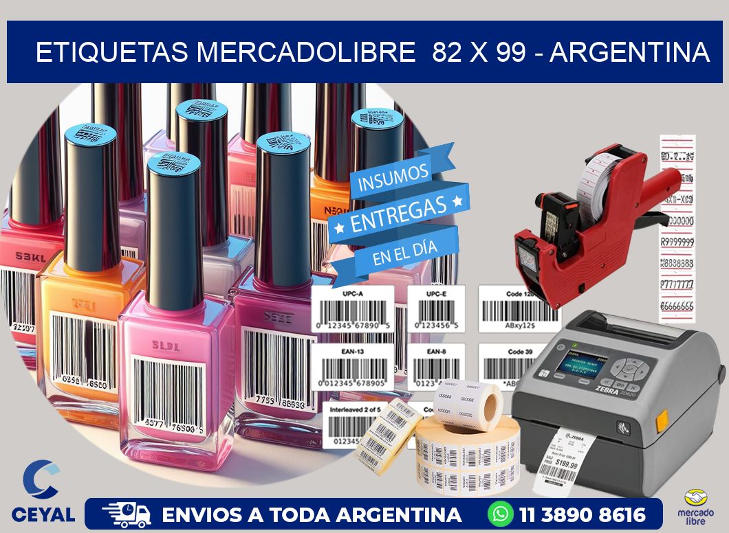 ETIQUETAS MERCADOLIBRE  82 x 99 - ARGENTINA