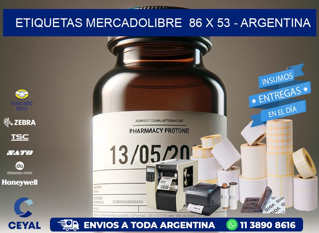 ETIQUETAS MERCADOLIBRE  86 x 53 – ARGENTINA