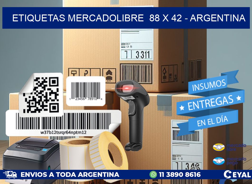 ETIQUETAS MERCADOLIBRE  88 x 42 - ARGENTINA