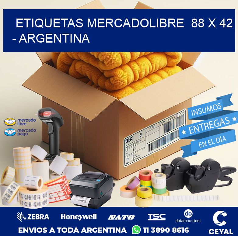 ETIQUETAS MERCADOLIBRE  88 x 42 - ARGENTINA