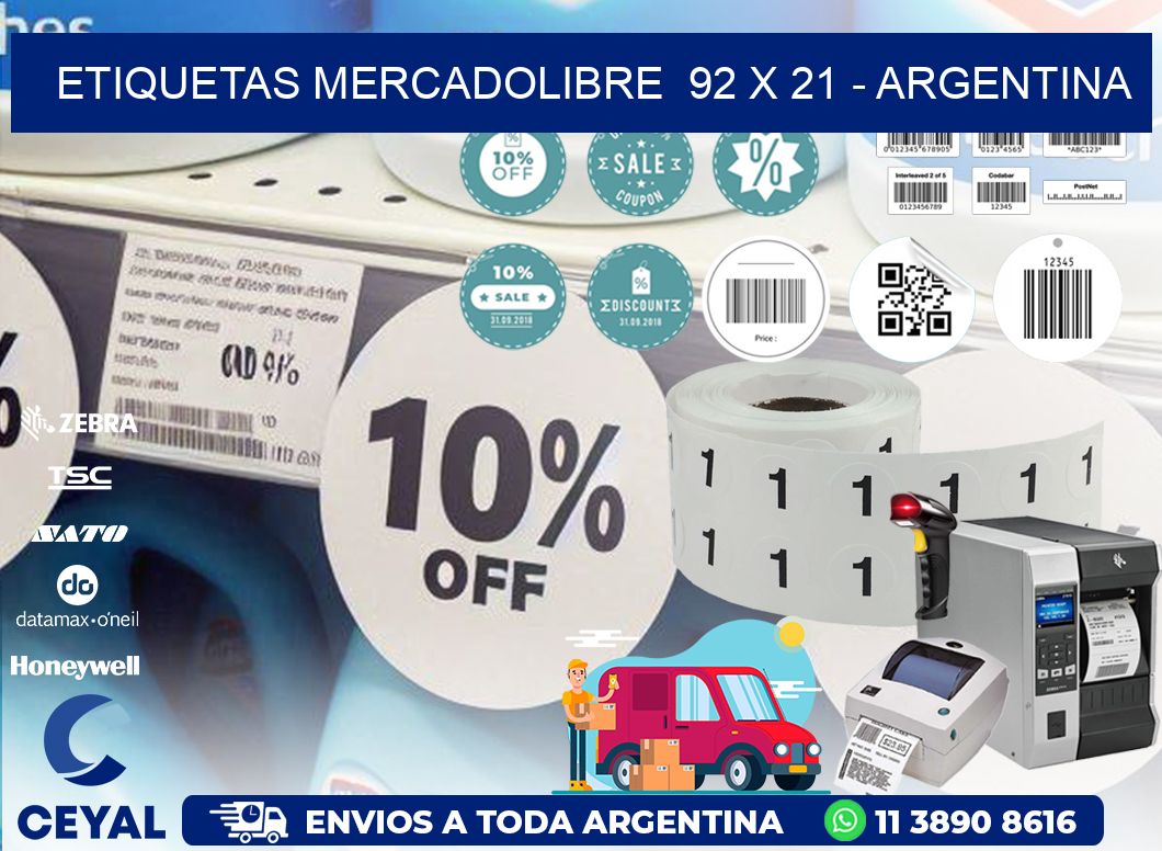 ETIQUETAS MERCADOLIBRE  92 x 21 - ARGENTINA