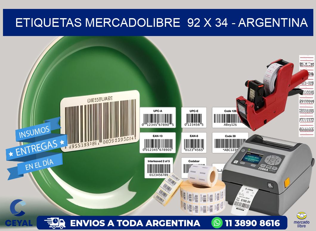 ETIQUETAS MERCADOLIBRE  92 x 34 – ARGENTINA