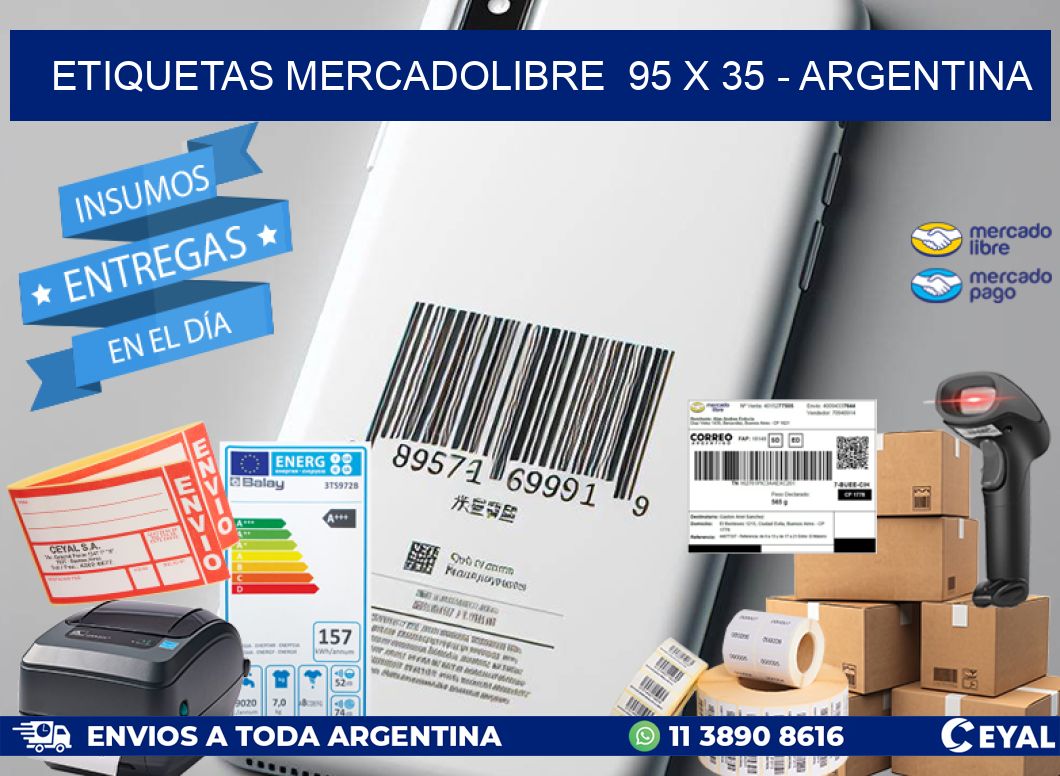 ETIQUETAS MERCADOLIBRE  95 x 35 - ARGENTINA