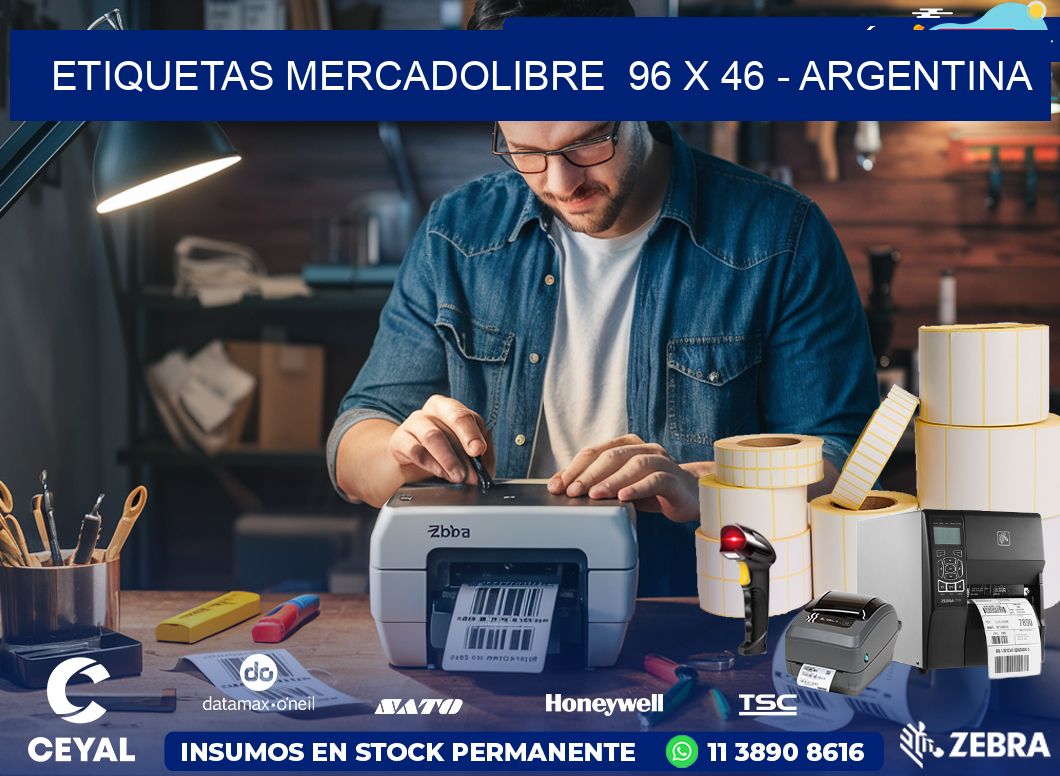 ETIQUETAS MERCADOLIBRE  96 x 46 - ARGENTINA