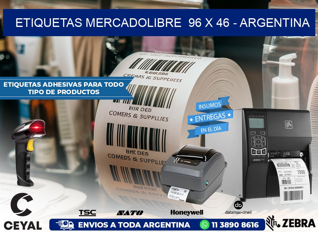 ETIQUETAS MERCADOLIBRE  96 x 46 – ARGENTINA