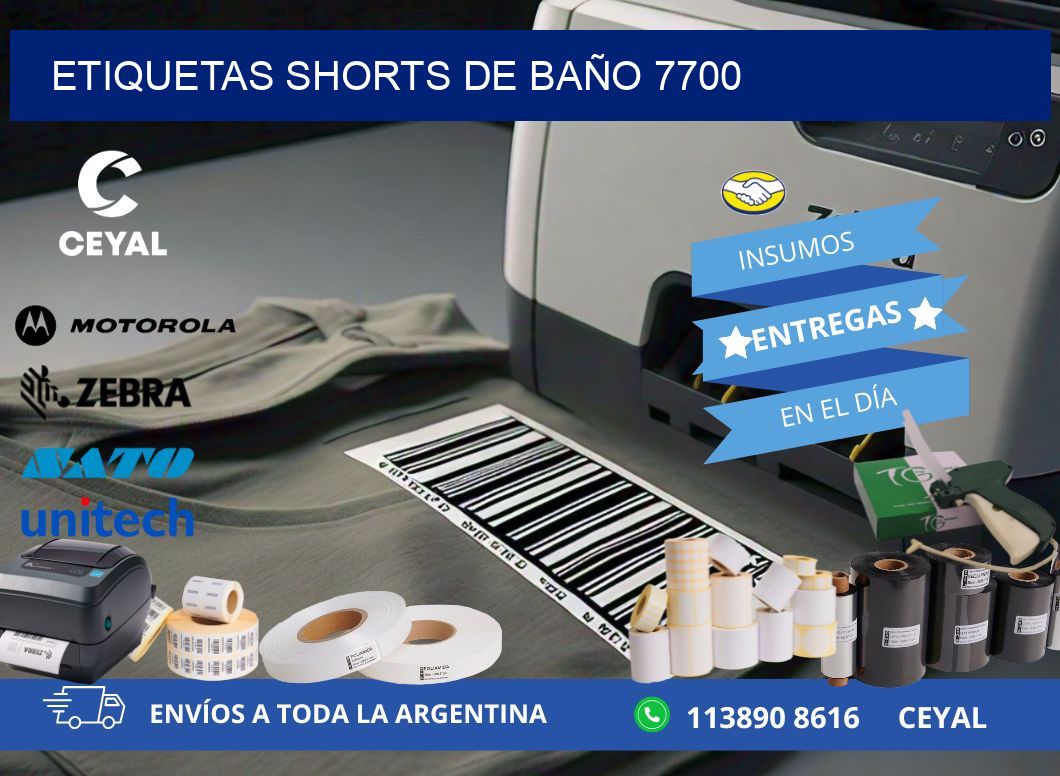 ETIQUETAS SHORTS DE BAÑO 7700