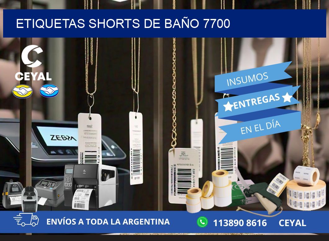 ETIQUETAS SHORTS DE BAÑO 7700